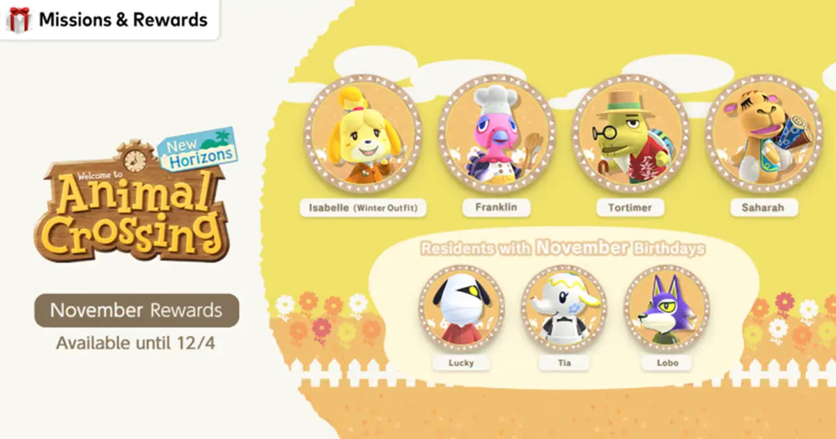 ภารกิจและรางวัล ไอคอนวันเกิดเกม Animal Crossing ประจำเดือนพฤศจิกายน 2023